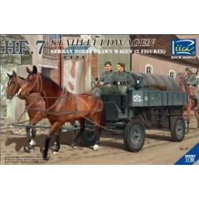   Riich Models - German Hf.7 Horse drawn Steel field wage w/2Horses  2 Figures