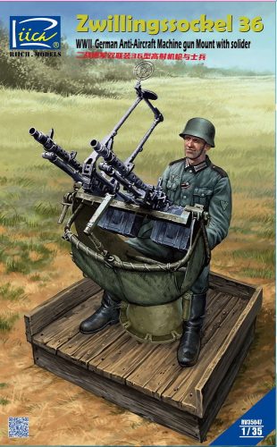 Riich Models - WWII German Zwillingssockel 36 Anti-Aircraft MG Mount w.Solider(include PE&Decal