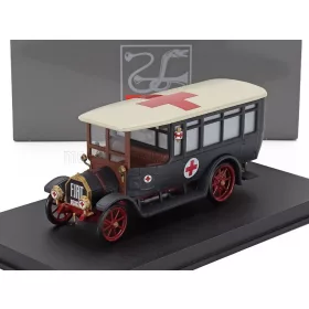   Rio-Models - FIAT 18BL TRUCK TELONATO AMBULANZA C.R.I. CROCE ROSSA ITALIANA 1915 MILITARY GREY