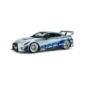   Solido - Nissan GT-R (R35) Liberty Walk Silhouette Silver and Blue Stripes 2020 -