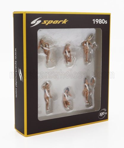 Spark - FIGURES SET 6X GRID GIRLS 1980s WHITE PINK