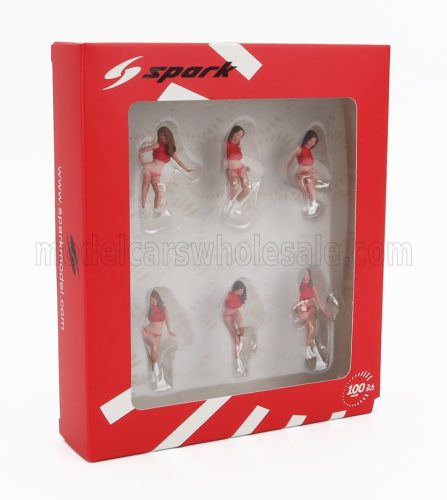 Spark - FIGURES SET 6X GRID GIRLS 1990s PINK RED