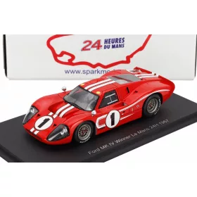   Spark - FORD USA GT40 MKIV 7.0L V8 TEAM SHELBY AMERICAN INC. N 1 WINNER 24h LE MANS 1967 ANTHONY JOSEPH FOYT - D.GURNEY RED WHITE