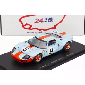   Spark - FORD USA GT40 4.9L V8 TEAM JW AUTOMOTIVE ENGINEERING GULF N 9 WINNER 24h LE MANS 1968 LUCIEN BIANCHI - P.RODRIGUEZ LIGHT BLUE ORANGE