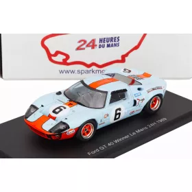   Spark - FORD USA GT40 4.9L V8 TEAM JW AUTOMOTIVE ENGINEERING N 6 WINNER 24h LE MANS 1969 JACKY ICKX - JACKIE OLIVER LIGHT BLUE ORANGE