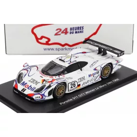   Spark - PORSCHE 911 GT1-98 3.2L TURBO TEAM PORSCHE AG MOBIL-1 N 26 WINNER 24h LE MANS 1998 ALLAN McNISH - LAURENT AIELLO - STEPHANE ORTELLI WHITE BLUE RED