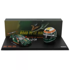  Spark - PORSCHE 911 991 RSR TEAM PROTON COMPETITION RACING N 93 ELMS (EUROPEAN LE MANS SERIES) 2020 + CASCO HELMET SCALE 1/5 MICHAEL FASSBENDER - FELIPE FERNANDEZ LASER - RICHARD LIETZ GREEN BLACK