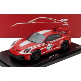   Spark - PORSCHE 911 992-2 GT3 N 23 COUPE SALZBURG LIVERY 2025 WITH SHOWCASE RED WHITE