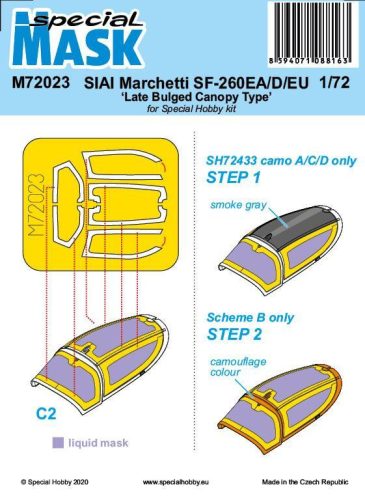 Special Hobby - SIAI-Marchetti SF-260EA/D/EU Late Bulged Canopy Type Mask