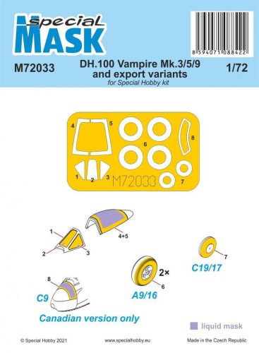 Special Hobby - DH.100 Vampire Mk.3/5/9 and export variants MASK