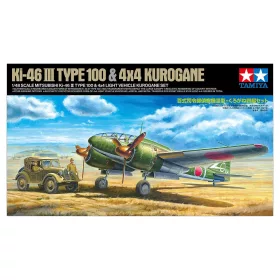   Tamiya - 1:48 Japanese reconnaissance aircraft Mitsubishi Ki-46 III Type 100 and Japanese passenger car Kurogane Type 95 4X4 - Set