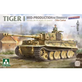   Takom - Tiger I Mid-Production w/Zimmerit Sd.Kfz.181 Pz.Kpfw.VI Ausf.E Sd.Kfz.181 Pz.Kpfw.VI Ausf.E Otto Carius (Limited edition) tank makett