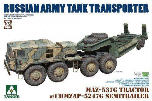 Takom - Russian Army Tank Transporter MAZ-537G Tractor w/CHMZAP-5247G Semitrailer
