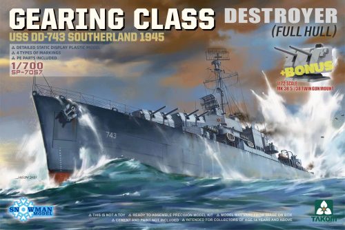 Takom - Gearing Class Destroyer USS DD-743 Southerland 1945 (Full Hull)