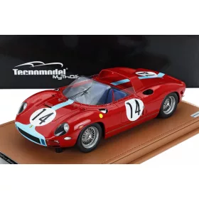   Tecnomodel - FERRARI 330P 4.0L V12 SPIDER TEAM MARANELLO CONCESSIONAIRES N 14 2nd 24h LE MANS 1964 JO BONNIER - GRAHAM HILL RED