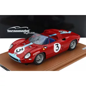   Tecnomodel - FERRARI 330P 4.0L V12 SPIDER N 3 WINNER TOURIST TROPHY 1964 GRAHAM HILL RED LIGHT BLUE