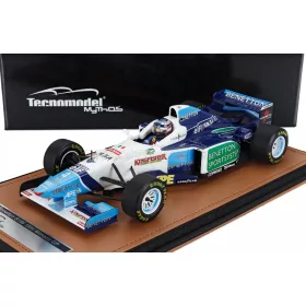   Tecnomodel - BENETTON F1  B196 TEAM RENAULT MILD SEVEN N 4 MONACO GP (with pilot figure) 1996 GERHARD BERGER WHITE LIGHT BLUE GREEN