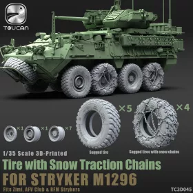   Toucan - 3D-Printed Tire with Snow Traction Chains for STRYKER M1296