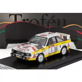   Trofeu - AUDI QUATTRO SPORT (night version) N 1 4th RALLY NEW ZEALAND 1985 STIG BLOMQVIST - BJORN CEDERBERG WHITE YELLOW GREY