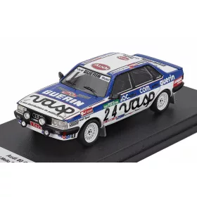   Trofeu - AUDI 80 QUATTRO (night version) N 24 RALLY PORTUGAL 1984 MANUEL MELLO BREYNER - MIGUEL VILLAR WHITE BLUE