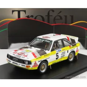   Trofeu - Audi Quattro Sport N 5 Rally Sweden 1985 W.Rohrl - C.Geistdorfer White Yellow Brown