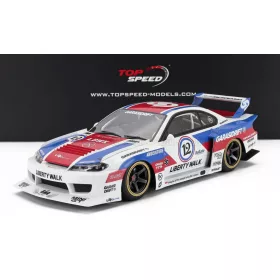   TrueScale - NISSAN SILVIA (S15) LB SUPER SILHOUETTE N 12 LIBERTY WALK 2025 WHITE RED BLUE