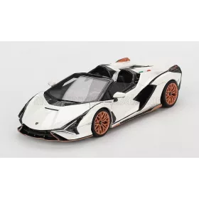   TrueScale - LAMBORGHINI SIAN FKP 37 HYBRID ROADSTER OPEN N 19 2020 BIANCO ASOPO - WHITE BLACK