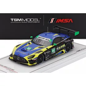  TrueScale - MERCEDES BENZ AMG GT3 EVO 6.2L V8 TEAM LONE STAR RACING N 80 IMSA 24h DAYTONA 2025 DAN KNOX - SCOTT ANDREWS - ERIC FILGUIERAS - RALF ARON BLUE YELLOW BLACK