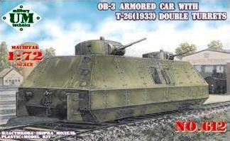 Unimodels - OB-3 armored railway car with two T-26
