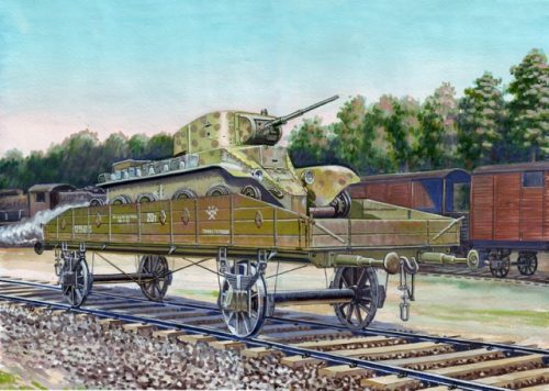 Unimodels - Railway platform with BT-5 tank
