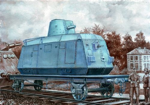 Unimodels - Armored car DTR-casemate on railway plat