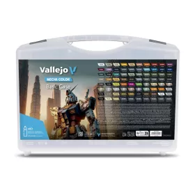   Vallejo - Mecha Color. Includes: 73 Mecha Color 3 Mecha Varnish 1 Airbrush Thinner 1 Airbrush Flow Improver 1 Decal Softener 1 medium and a color chart.