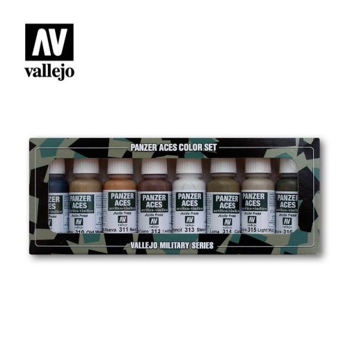 Vallejo - Panzer Aces - Wood, Leather, Stencil, Canvas & Mud Paint set