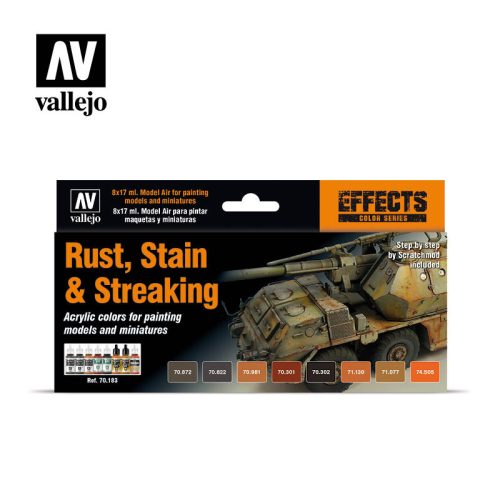 Vallejo - Model Color - Rust, Stain & Streaking by Scratchmod Paint set