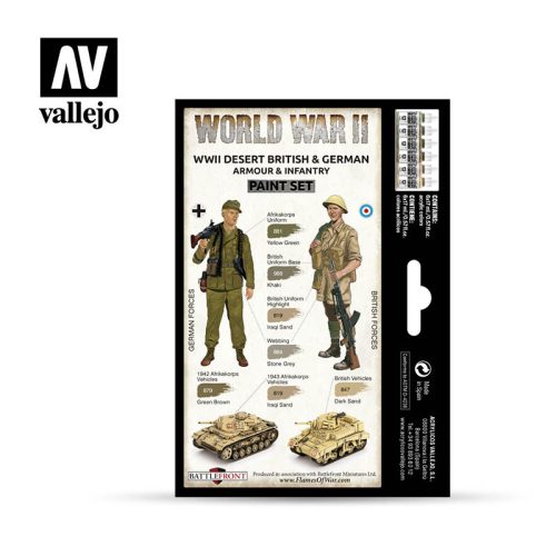 Vallejo - Model Color - WWII Desert British & German Armour & Infantry Paint set