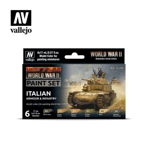 Vallejo - Model Color - WWII Italian Armour & Infantry Paint set