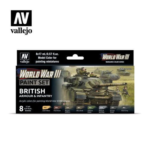 Vallejo - Model Color - WWII British Armour & Infantry Paint set