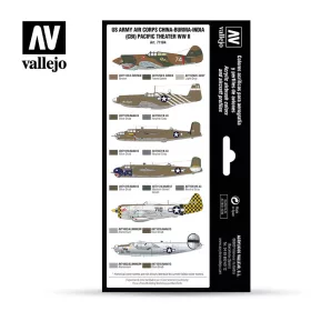   Vallejo - Model Air - US Army Air Corps China-Burma-India Pacific Theather (CBI) WWII Paint set