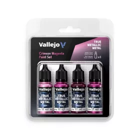 Vallejo - True Metallic Metal: Crimson Magenta Paint Set (4)