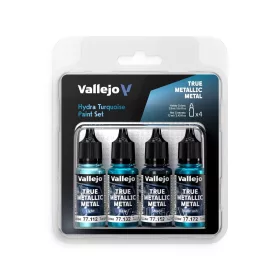 Vallejo - True Metallic Metal: Hydra Turquoise Paint Set (4)
