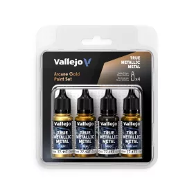 Vallejo - True Metallic Metal: Arcane Gold Paint Set (4)