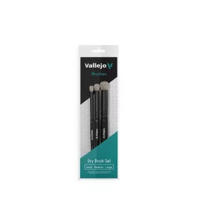 Vallejo - Dry Brush Set Natural Hair (S M & L)