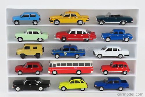 Vetrina Display Box - Accessories Espositore Aperto - For Auto 1/43 1/64 - Cars Not Included - Lungh.Lenght Cm 36.8 X Largh.Width Cm 6.7 X Alt.Height Cm 24.3 (Altezza Utile Tra I Ripiani Cm 4.5 Inner Height Among Shelves) White