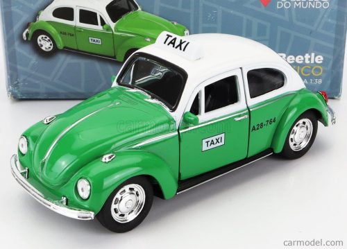 Welly - Volkswagen Beetle Maggiolino Taxi Mexico 1969 - Damage Card Box Green White