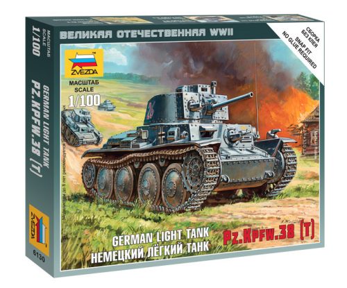 Zvezda - German Light Tank Pz.Kpfw.38 (T) 1:100 (6130)